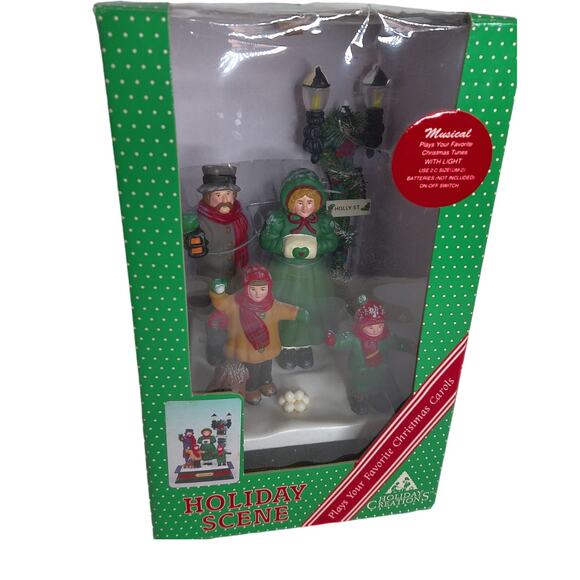 Vintage Holiday Creations Holiday Scene Musical Christmas Carolers New - Picture 2 of 7